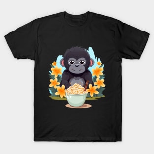 Monkey Eating Kimchi Noodles T-Shirt